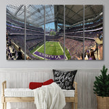 Minnesota Vikings Stadium Canvas Prints US Bank Stadium Wall Art,Multi Panels B,Sport Stadium Art Prints, Fan Gift