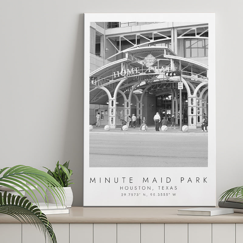 Minute Maid Park Houston Astros Baseball Lovers Black And White Art Canvas Prints Wall Art Home Decor