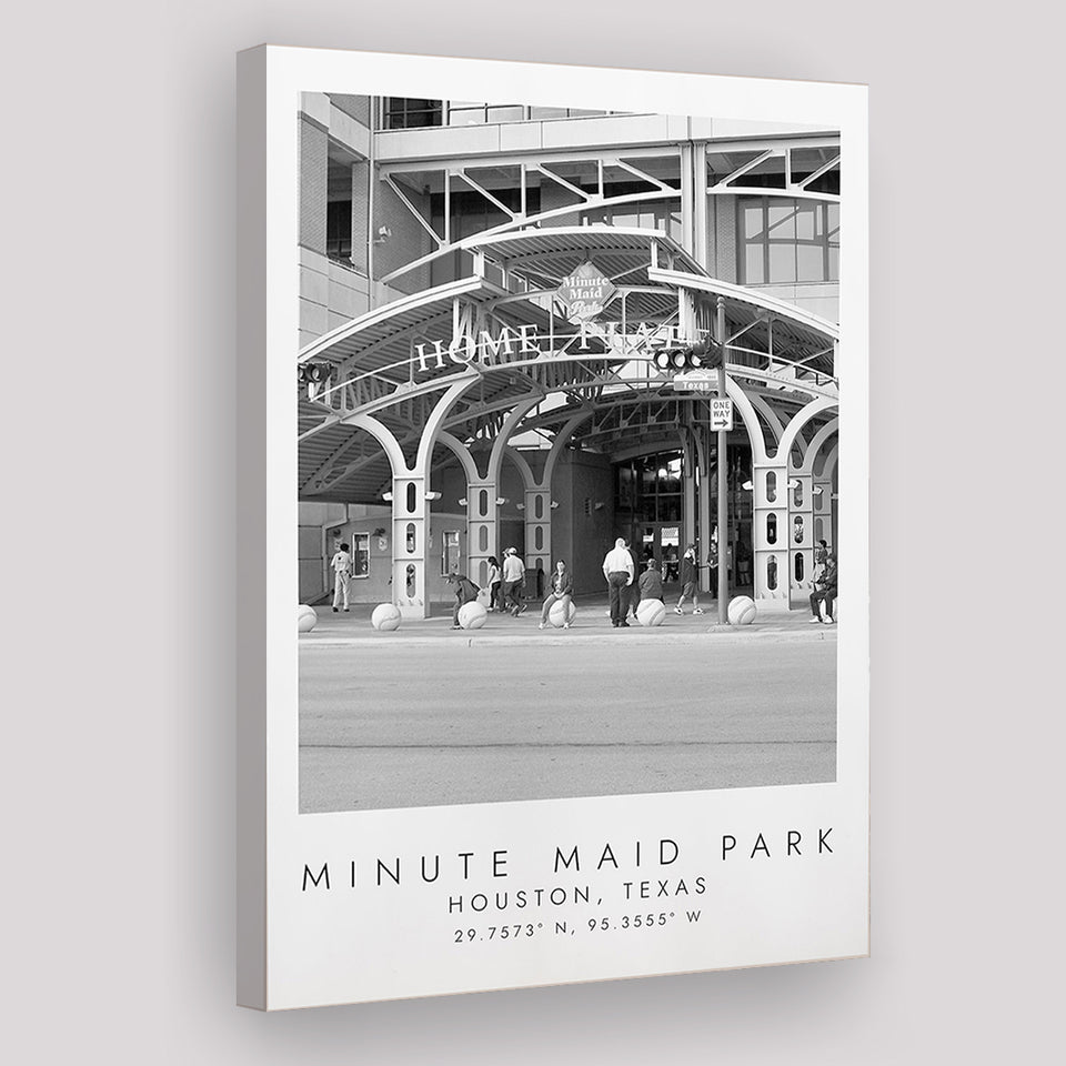 Minute Maid Park Houston Astros Baseball Lovers Black And White Art Canvas Prints Wall Art Home Decor