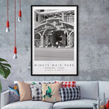 Minute Maid Park Houston Astros Baseball Lovers Black And White Art Framed Art Prints Wall Art Decor, Framed Picture