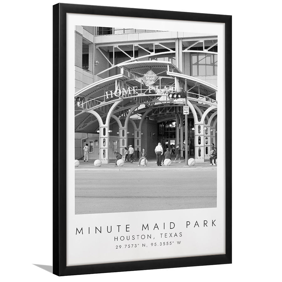 Minute Maid Park Houston Astros Baseball Lovers Black And White Art Framed Art Prints Wall Art Decor, Framed Picture