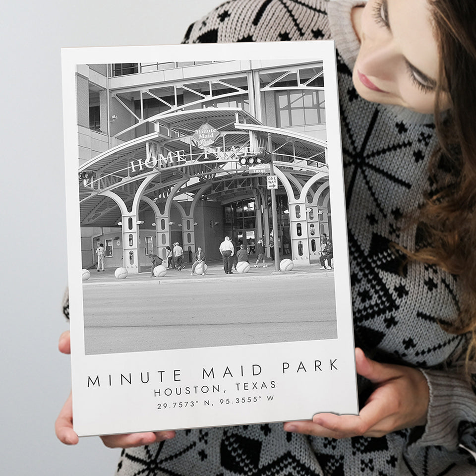 Minute Maid Park Houston Astros Baseball Lovers Black And White Art Canvas Prints Wall Art Home Decor