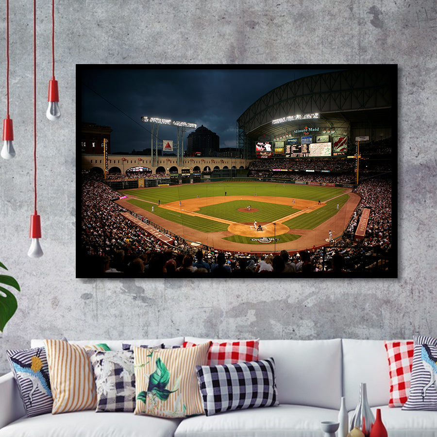 Minute Maid Park Stadium, Stadium Canvas, Sport Art, Gift for him, Framed Art Prints Wall Art Decor, Framed Picture