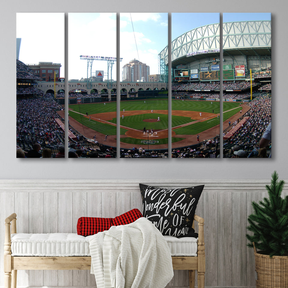 Minute Maid Park in Houston, Stadium Canvas, Sport Art, Gift for him, Multi Panels B, Canvas Prints Wall Art Decor