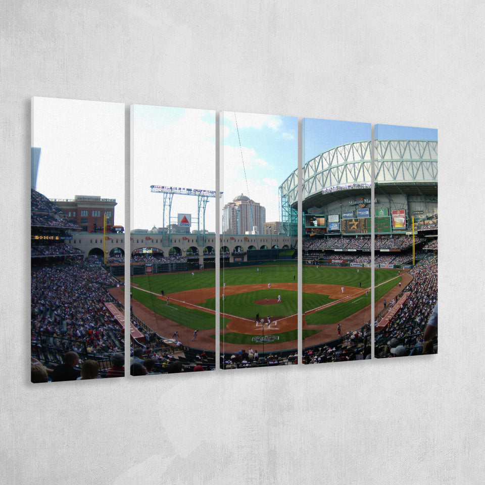 Minute Maid Park in Houston, Stadium Canvas, Sport Art, Gift for him, Multi Panels B, Canvas Prints Wall Art Decor