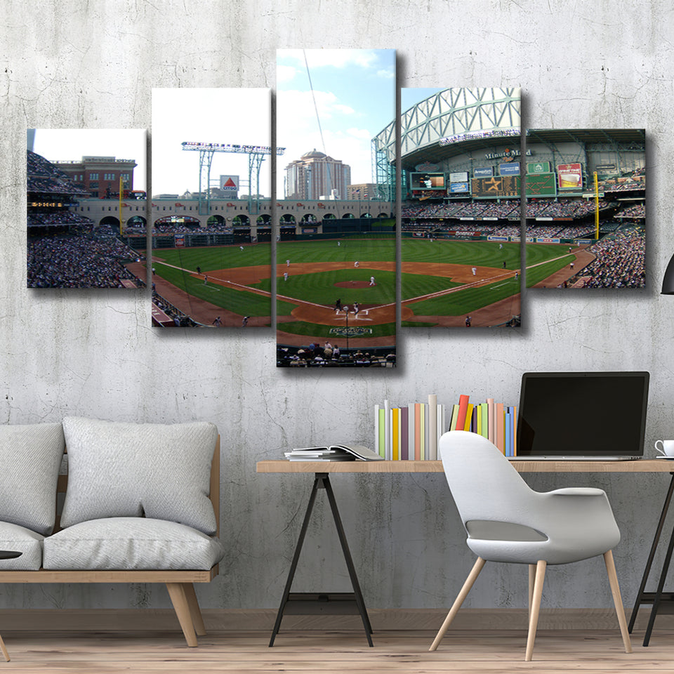 Minute Maid Park in Houston, Stadium Canvas, Sport Art, Large Canvas, Multi Panels, Canvas Prints Wall Art Decor