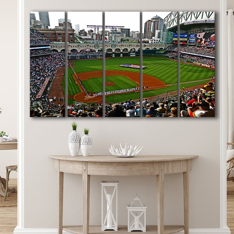 Minute Maid Park in Texas, Stadium Canvas, Sport Art, Gift for him, Multi Panels B, Canvas Prints Wall Art Decor