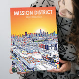 Mission District San Francisco Sunset Landscape ,City Art Print, Large Canvas, Canvas Print Wall Art Home Decor