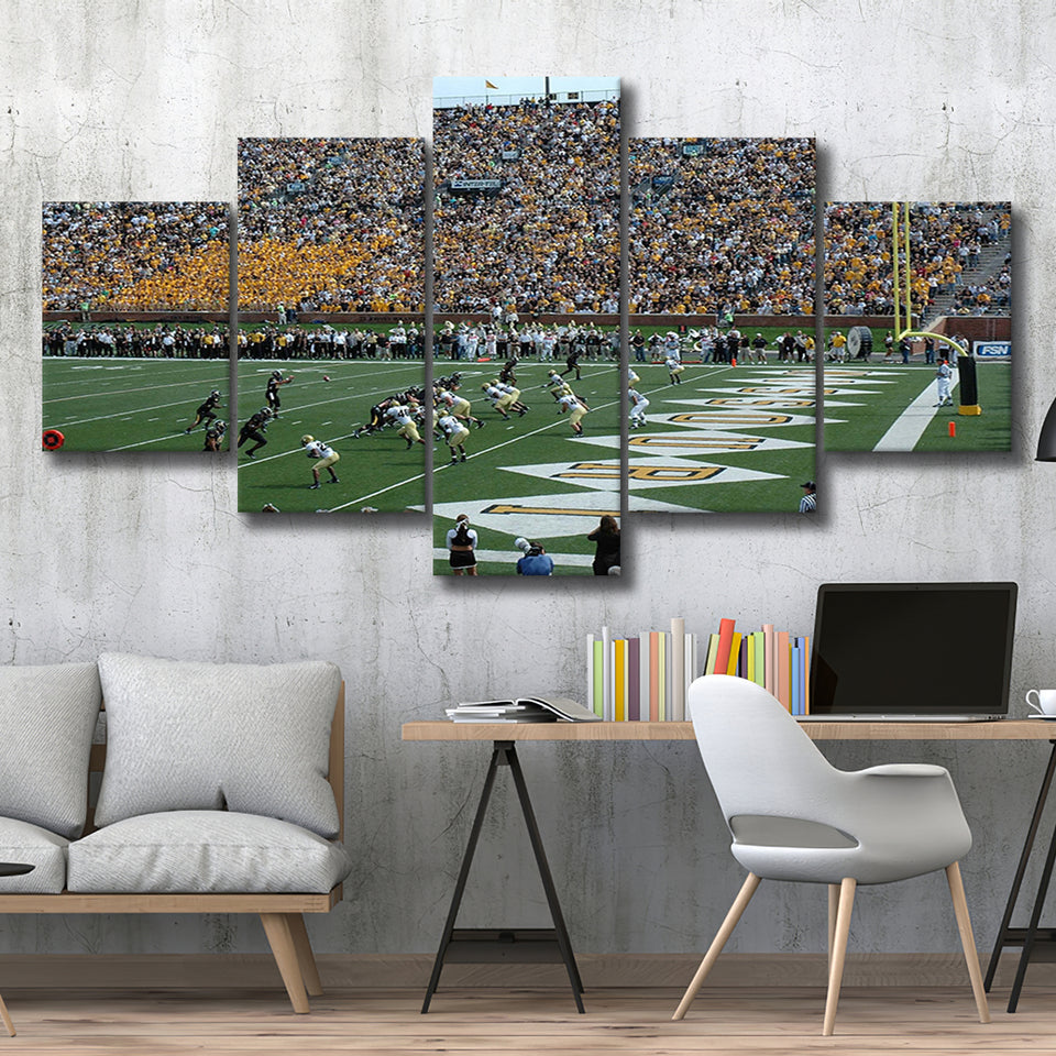 Missouri Tigers Stadium Canvas Prints Faurot Field Wall Art American,Multi Panels,Sport Stadium Art Prints, Fan Gift