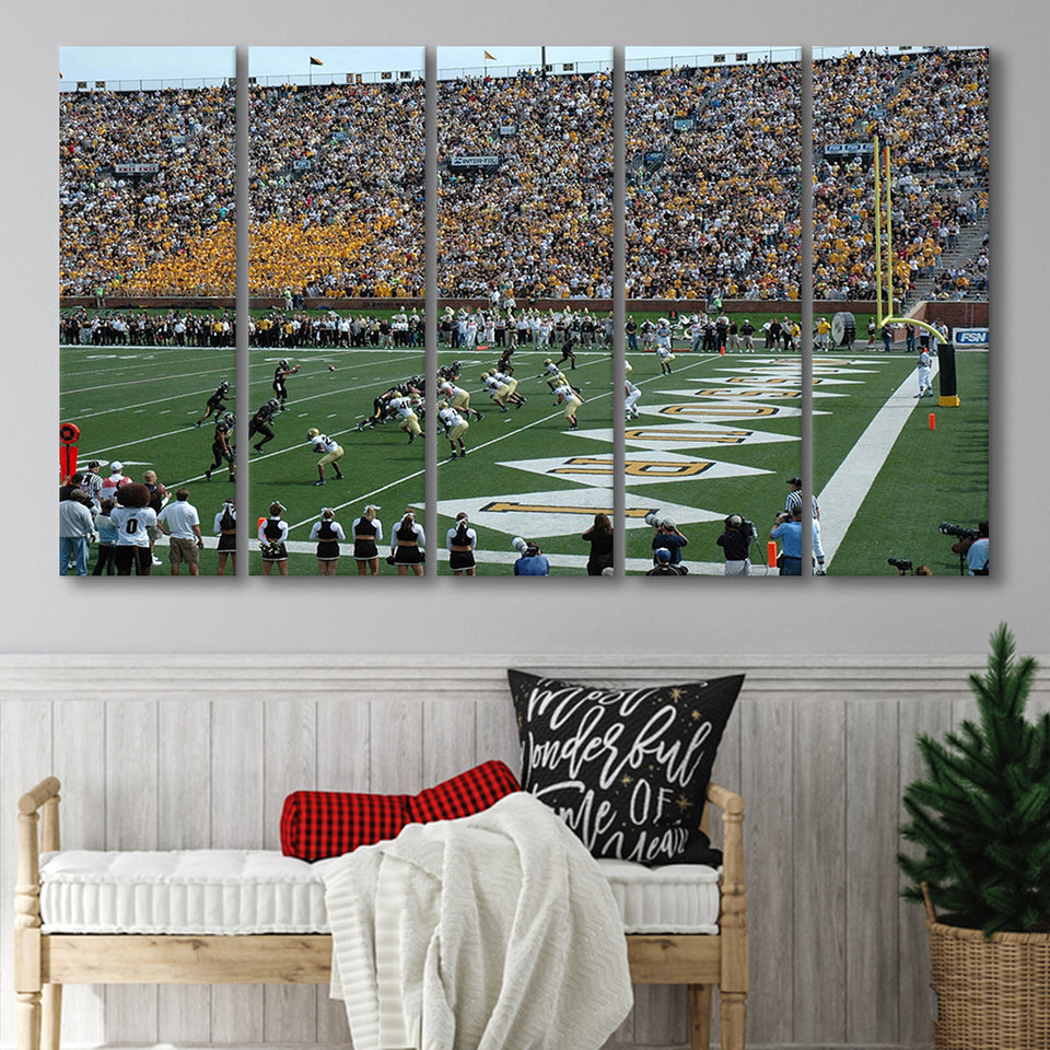 Missouri Tigers Stadium Canvas Prints Faurot Field Wall Art American,Multi Panels B,Sport Stadium Art Prints, Fan Gift