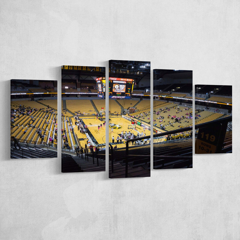 Missouri Tigers Stadium Canvas Prints Mizzou Arena Wall Art Basketball,Multi Panels,Sport Stadium Art Prints, Fan Gift