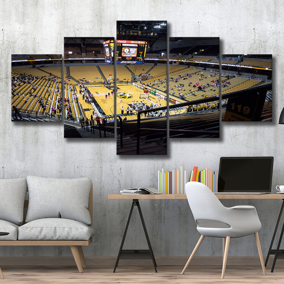 Missouri Tigers Stadium Canvas Prints Mizzou Arena Wall Art Basketball,Multi Panels,Sport Stadium Art Prints, Fan Gift
