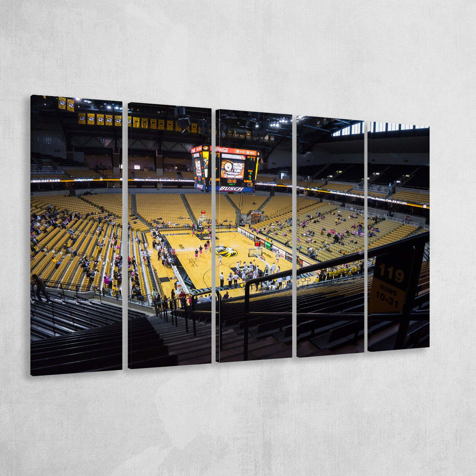 Missouri Tigers Stadium Canvas Prints Mizzou Arena Wall Art Basketball,Multi Panels B,Sport Stadium Art Prints, Fan Gift