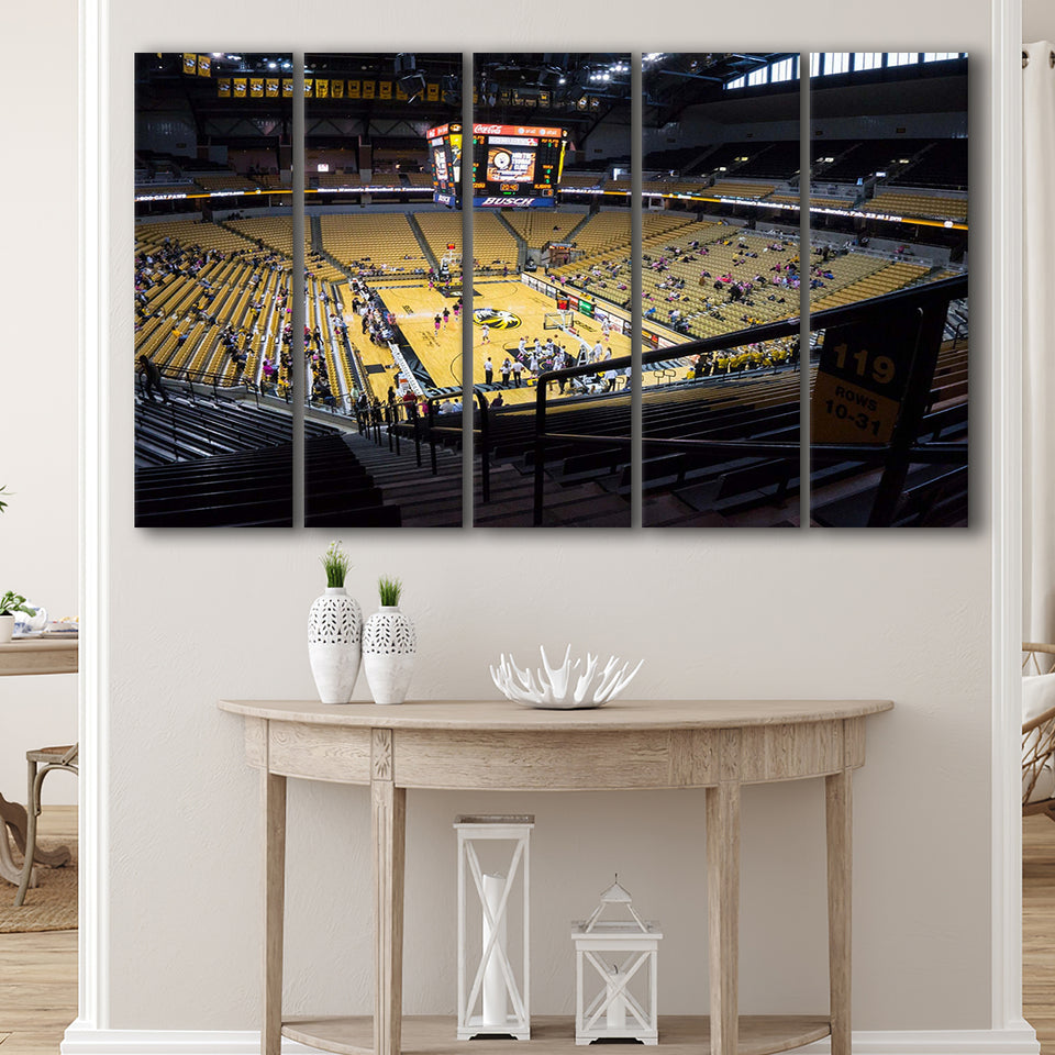 Missouri Tigers Stadium Canvas Prints Mizzou Arena Wall Art Basketball,Multi Panels B,Sport Stadium Art Prints, Fan Gift