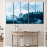 Misty Forest Foggy Forest Print Large Extra Large Canvas Prints Multi Panels B Wall Art Prints Home Decor