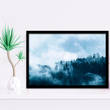 Misty Forest Foggy Forest Print Large Framed Art Prints Wall Decor - Painting Art,Framed Picture,For Sale, Ready to hang