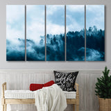Misty Forest Foggy Forest Print Large Extra Large Canvas Prints Multi Panels B Wall Art Prints Home Decor