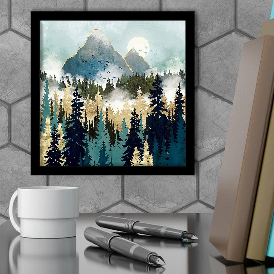 Misty Pines - Mountain Art, Art Print, Frame Art