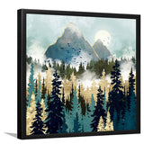 Misty Pines - Mountain Art, Art Print, Frame Art