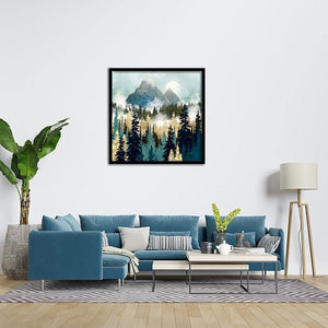 Misty Pines - Mountain Art, Art Print, Frame Art