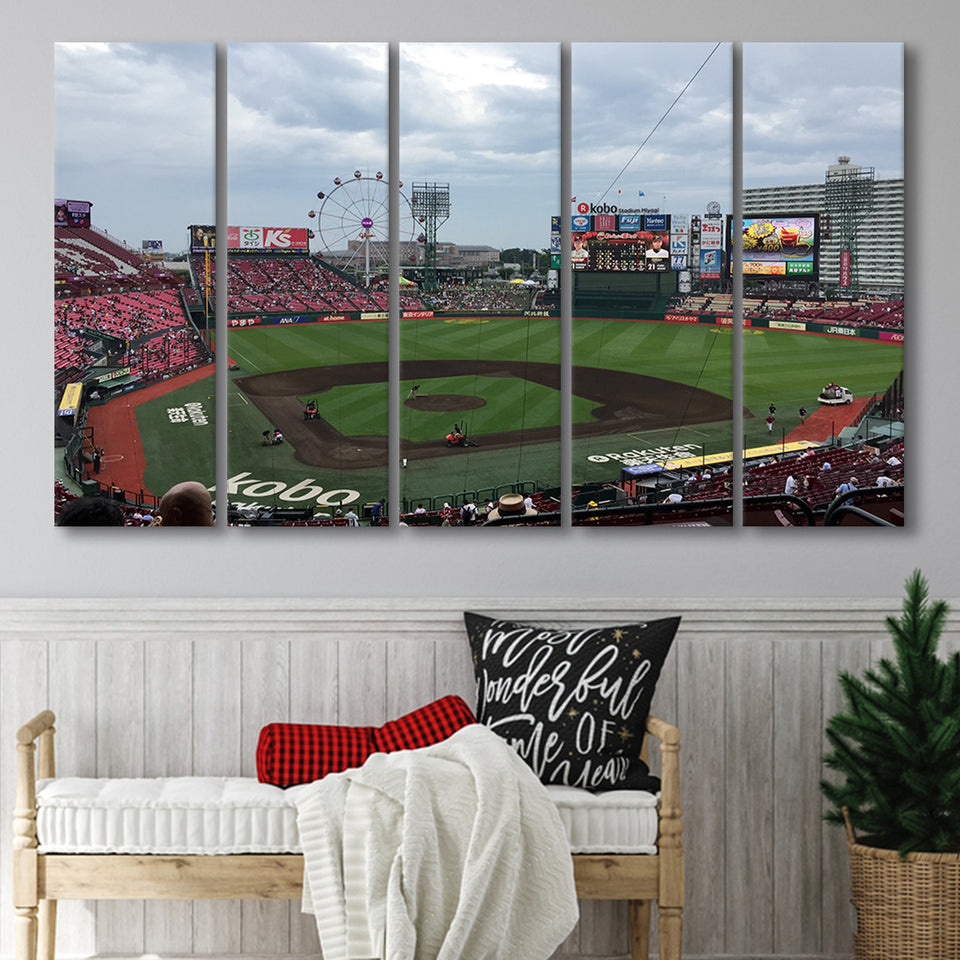 Miyagi Baseball Stadium, Stadium Canvas, Sport Art, Gift for him, Multi Panels B, Canvas Prints Wall Art Decor