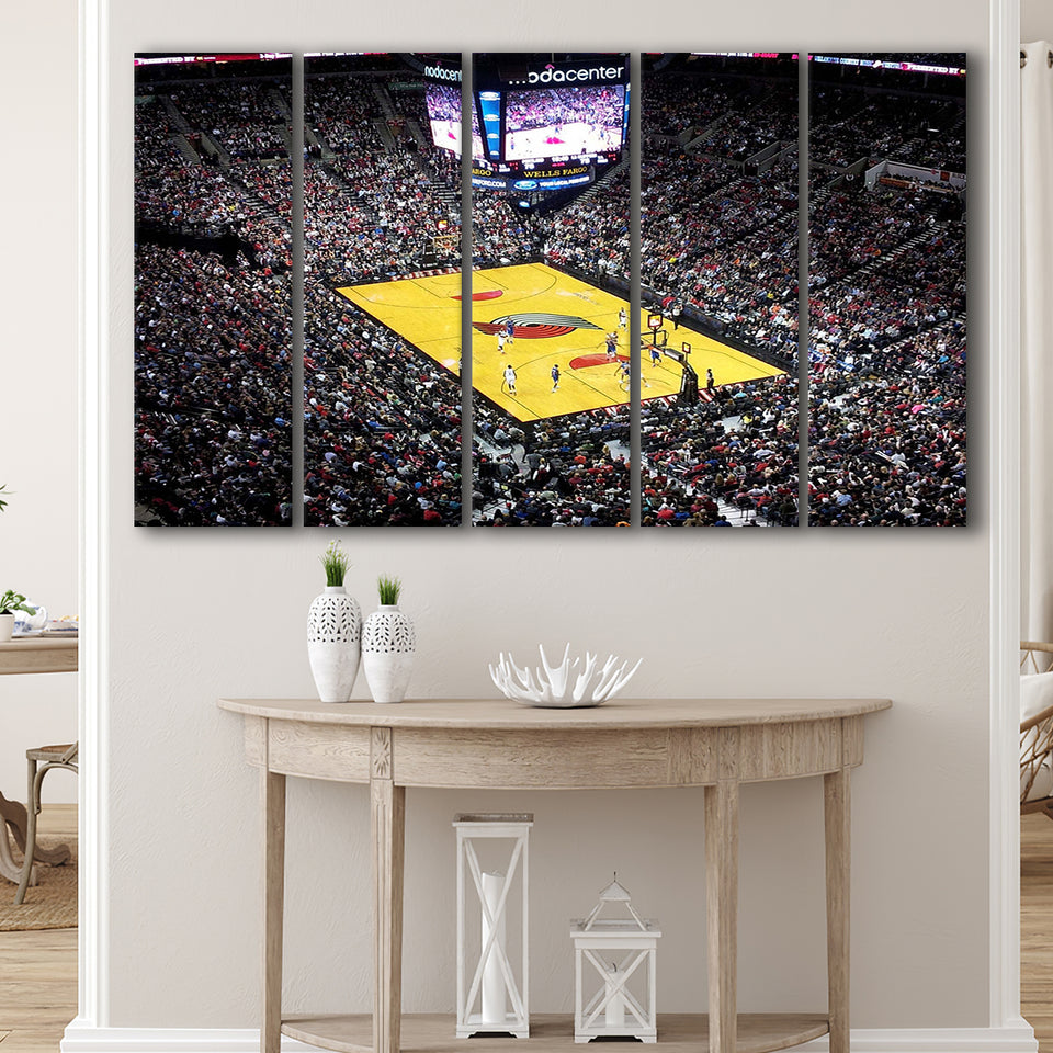 Moda Center Stadium Canvas Prints Portland Trail Blazers Wall Art,Multi Panels B,Sport Stadium Art Prints, Fan Gift