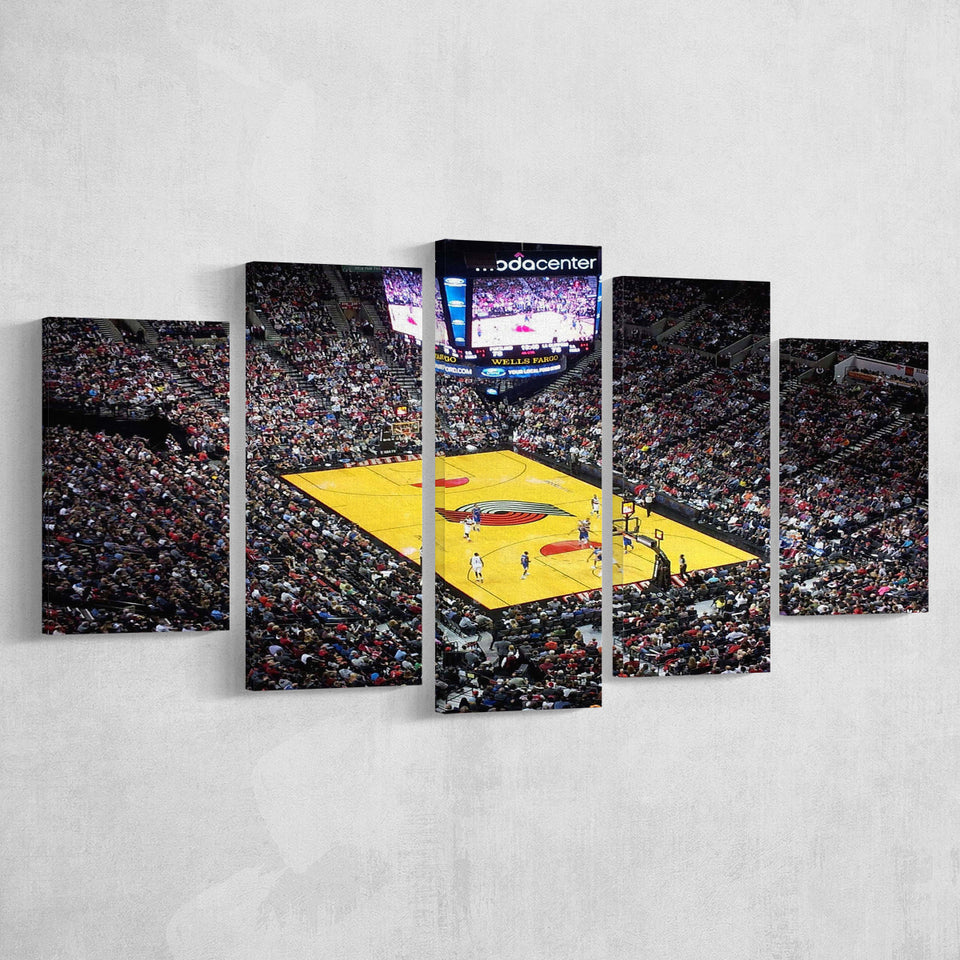 Moda Center Stadium Canvas Prints Portland Trail Blazers Wall Art,Multi Panels,Sport Stadium Art Prints, Fan Gift