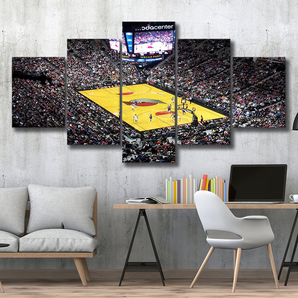 Moda Center Stadium Canvas Prints Portland Trail Blazers Wall Art,Multi Panels,Sport Stadium Art Prints, Fan Gift