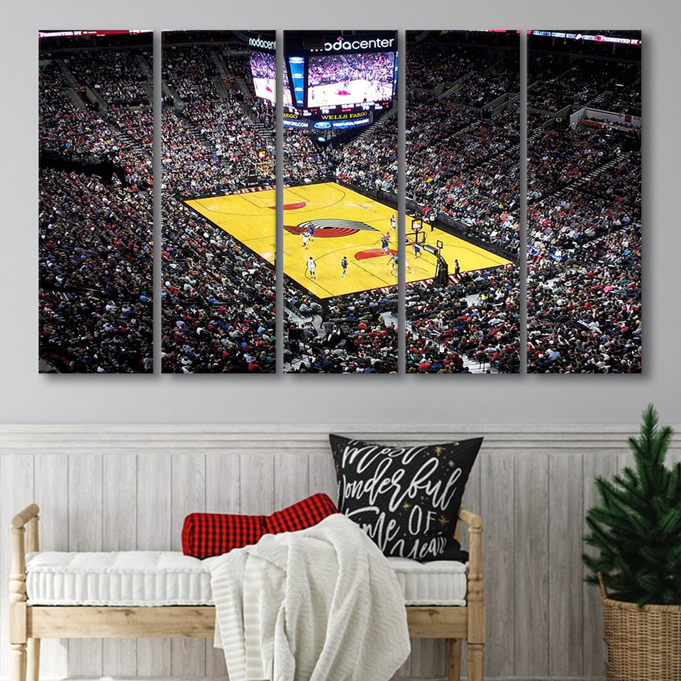 Moda Center Stadium Canvas Prints Portland Trail Blazers Wall Art,Multi Panels B,Sport Stadium Art Prints, Fan Gift