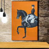 Modern Orange Horse Riding Pictures Canvas Prints Wall Art - Painting Canvas, Wall Decor, Home Decor, Prints for Sale
