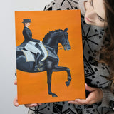 Modern Orange Horse Riding Look at Right Pictures Canvas Prints Wall Art