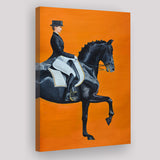 Modern Orange Horse Riding Look at Right Pictures Canvas Prints Wall Art