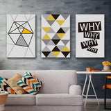 Modern Bright Geometric Canvas Prints 3 Pieces Wall Art Decor - Painting Canvas, Multi Panel, Home Decor