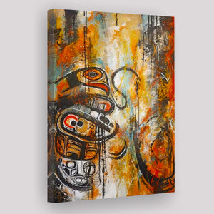 Modern Indigenous Abstract Art Canvas Prints Wall Art, Home Living Room Decor, Large Canvas