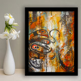 Modern Indigenous Abstract Art Framed Art Prints Wall Decor, Framed Picture, Large Picture