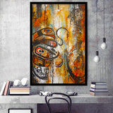 Modern Indigenous Abstract Art Framed Art Prints Wall Decor, Framed Picture, Large Picture