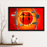 Modern African Framed Canvas Prints Wall Art Decor, Framed Picture, Floating Frame