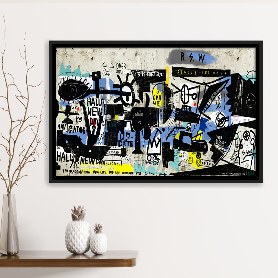 Modern Wall Art Framed Canvas Prints Wall Art Decor, Framed Picture, Floating Frame