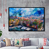 Monaco Wall Art, Monaco, Abstract Monaco Painting, Framed Art Prints Wall Art Home Decor, Ready to Hang