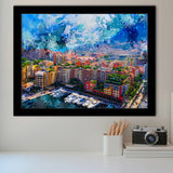Monaco Wall Art, Monaco, Abstract Monaco Painting, Framed Art Prints Wall Art Home Decor, Ready to Hang