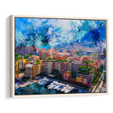Monaco Wall Art, Monaco, Abstract Monaco Painting, Framed Canvas Prints Wall Art Home Decor,Floating Frame, Ready to Hang