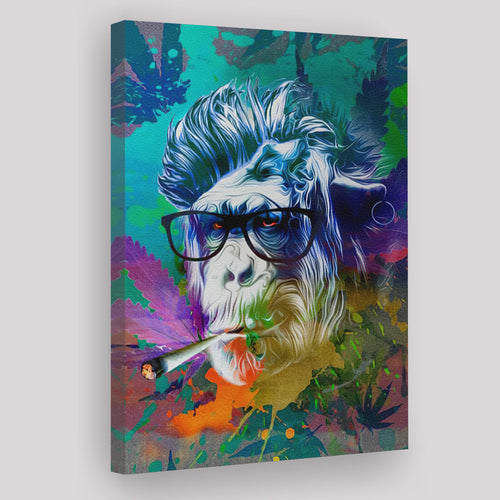 Monkey Smoking Cannabis Graffiti Canvas Prints Wall Art - Painting Canvas, Home Wall Decor, For Sale, Painting Prints