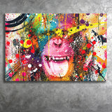 Monkey Colorfull Street Art Canvas Banksy Style Landscape Canvas Prints Wall Art Home Decor - Painting Canvas, Ready to hang
