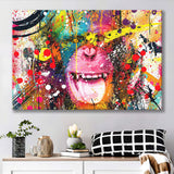 Monkey Colorfull Street Art Canvas Banksy Style Landscape Canvas Prints Wall Art Home Decor - Painting Canvas, Ready to hang