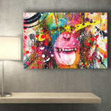 Monkey Colorfull Street Art Canvas Banksy Style Landscape Canvas Prints Wall Art Home Decor - Painting Canvas, Ready to hang