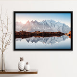 Mont Blanc France Highest Mountain Alps Europe Stunning Picture Framed Canvas Prints Wall Art Decor, Framed Picture