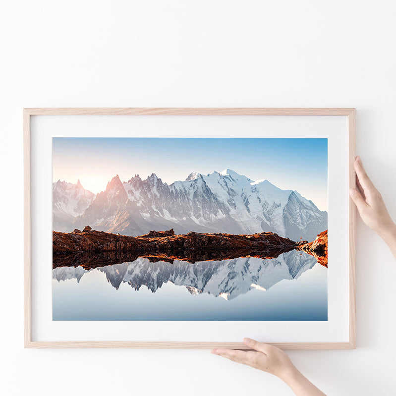 Mont Blanc France Highest Mountain Alps Europe Stunning Picture Poster Prints Wall Art Decor, Unframe, Poster Art