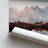 Mont Blanc France Highest Mountain Alps Europe Stunning Picture Poster Prints Wall Art Decor, Unframe, Poster Art