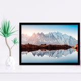 Mont Blanc France Highest Mountain Alps Europe Stunning Picture Framed Art Prints Wall Art Decor, Framed Picture