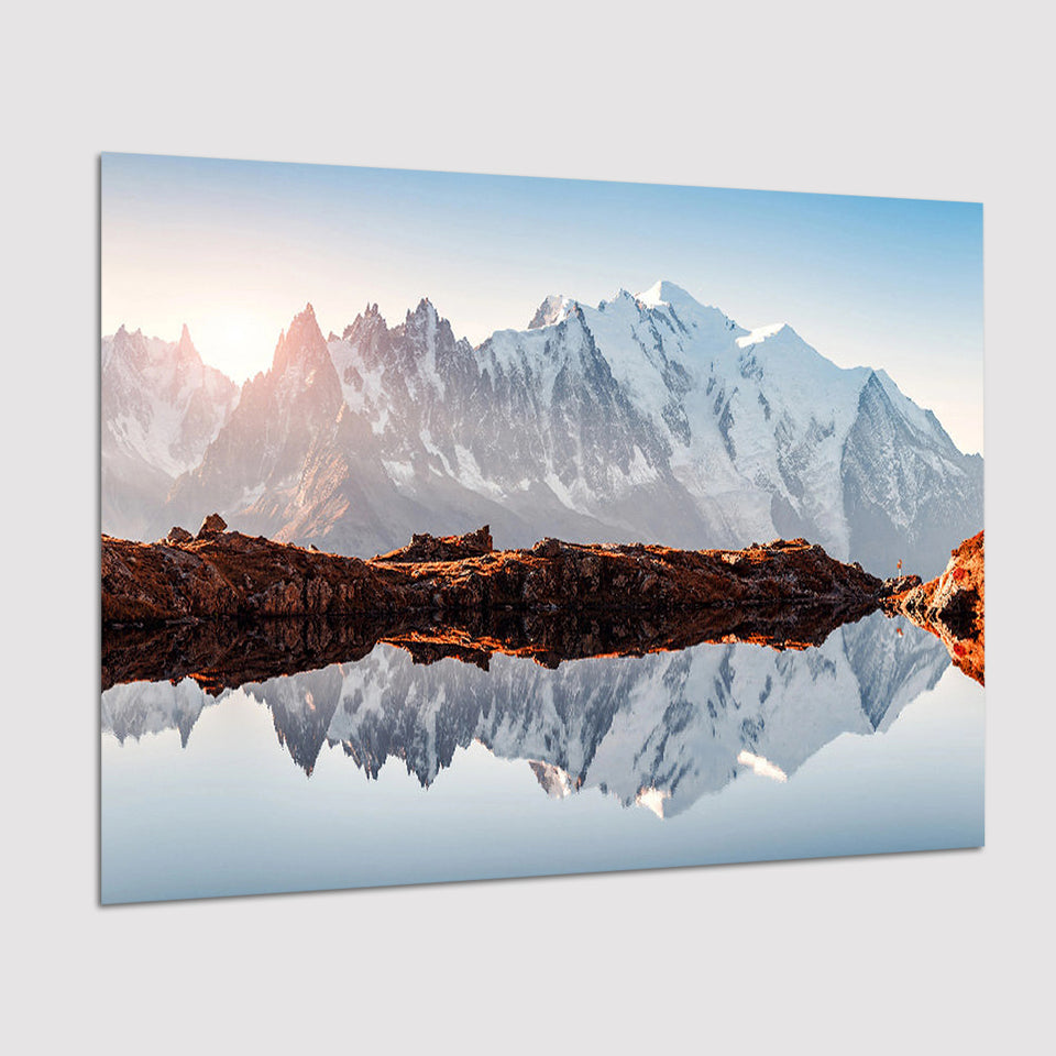 Mont Blanc France Highest Mountain Alps Europe Stunning Picture Poster Prints Wall Art Decor, Unframe, Poster Art